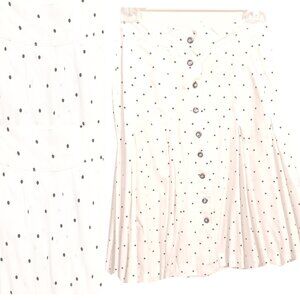 Liz Sport Skirt White with Black polka dots Size 6